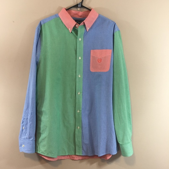 Chaps Other - Chaps color block gingham shirt size Large
